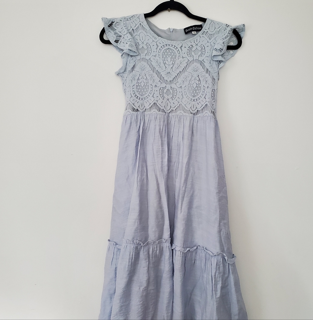 Girls' Light Blue Lace Dress Size 8